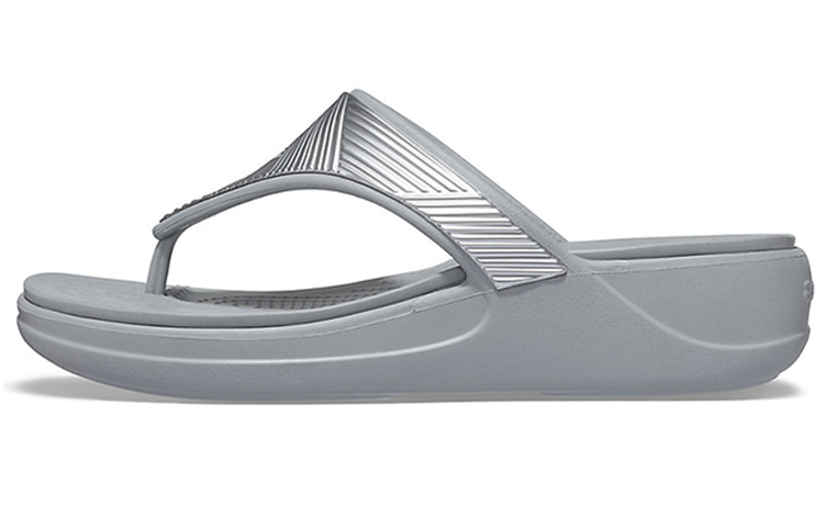 Buy (W) Crocs Monterey Metallic Minimalistische Silber-Grau Slipper ''Silber Grau'' 206850-040