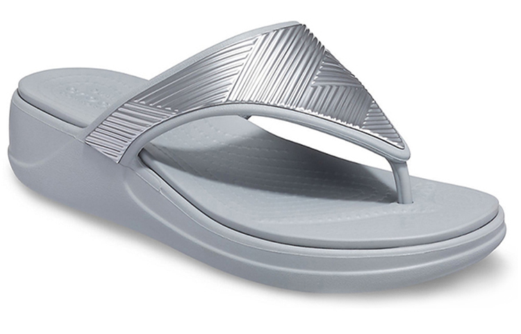 Lookbook (W) Crocs Monterey Metallic Minimalistische Silber-Grau Slipper ''Silber Grau'' 206850-040