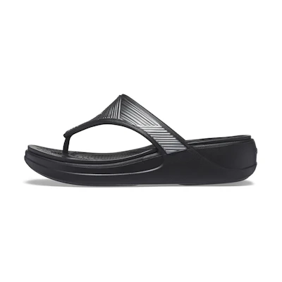 (W) Crocs Monterey Metallic Stylish Black Slippers