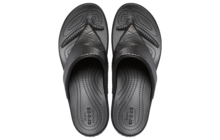 Shop (Women) Crocs Monterey Metallic Stylish Black Slippers 206850-001
