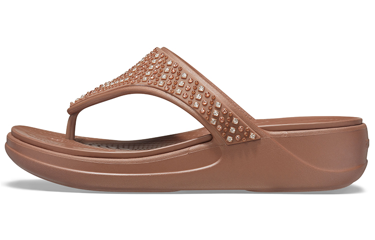 (Women) Crocs Monterey Shimme Flip-Flops 'Casual Brown' 206843-854