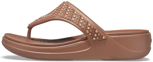 (Women) Crocs Monterey Shimme Flip-Flops 'Casual Brown' 206843-854 (Women) Crocs Monterey Shimme Flip-Flops 'Casual Brown' 206843-854