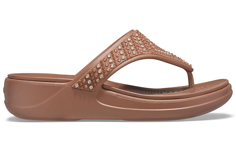 Order (Women) Crocs Monterey Shimme Flip-Flops 'Casual Brown' 206843-854