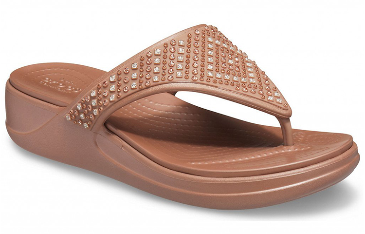Lookbook (Women) Crocs Monterey Shimme Flip-Flops 'Casual Brown' 206843-854