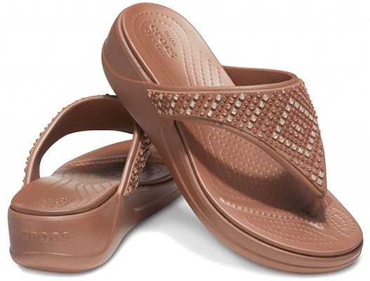 (W) Crocs Monterey Shimmer Flip-Flops 'Marrón Casual' 206843-854 Shop (W) Crocs Monterey Shimmer Flip-Flops 'Marrón Casual' 206843-854
