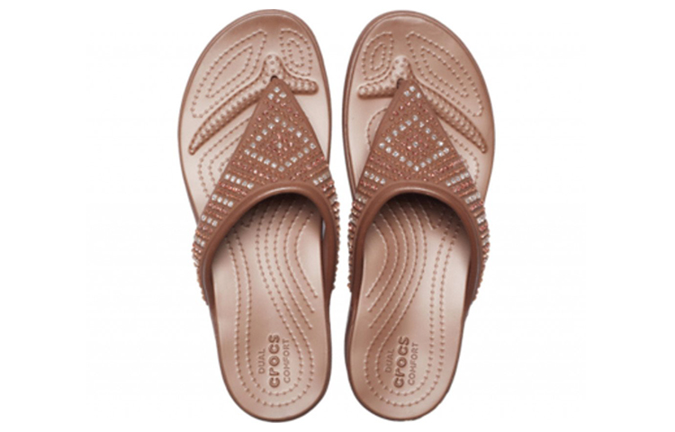 Purchase (Women) Crocs Monterey Shimme Flip-Flops 'Casual Brown' 206843-854