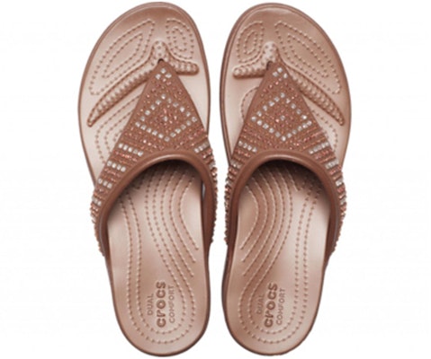 (W) Crocs Monterey Shimme Flip-Flops 'Casual Coklat' 206843-854 Purchase (W) Crocs Monterey Shimme Flip-Flops 'Casual Coklat' 206843-854