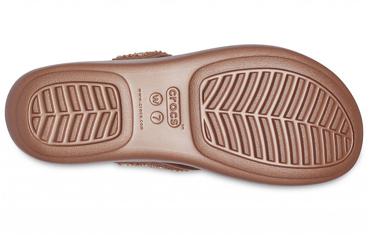 Sizing (Women) Crocs Monterey Shimme Flip-Flops 'Casual Brown' 206843-854