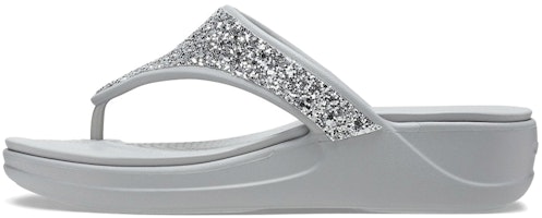 (Women) Crocs Monterey Slipper 'Silver Sequin Platform' 207273-040 (Women) Crocs Monterey Slipper 'Silver Sequin Platform' 207273-040