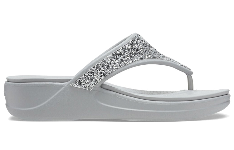 Order (Women) Crocs Monterey Slipper 'Silver Sequin Platform' 207273-040