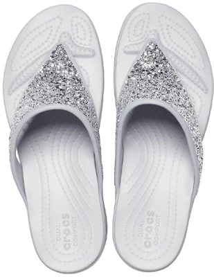 (Women) Crocs Monterey Slipper 'Silver Sequin Platform' 207273-040 Purchase (Women) Crocs Monterey Slipper 'Silver Sequin Platform' 207273-040