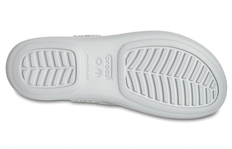Sizing (Women) Crocs Monterey Slipper 'Silver Sequin Platform' 207273-040