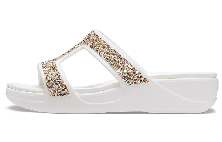 (Women) Crocs Monterey Wedge 'Shimmer White' 207288-90H