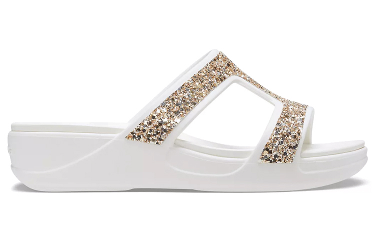 Order (Women) Crocs Monterey Wedge 'Shimmer White' 207288-90H