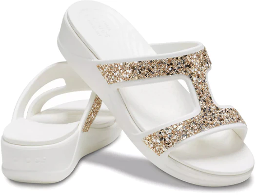 (Women) Crocs Monterey Wedge 'Shimmer White' 207288-90H Shop (Women) Crocs Monterey Wedge 'Shimmer White' 207288-90H
