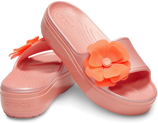 (Women) Crocs Platform 'Pink Orange Floral' 205694-737 Shop (Women) Crocs Platform 'Pink Orange Floral' 205694-737