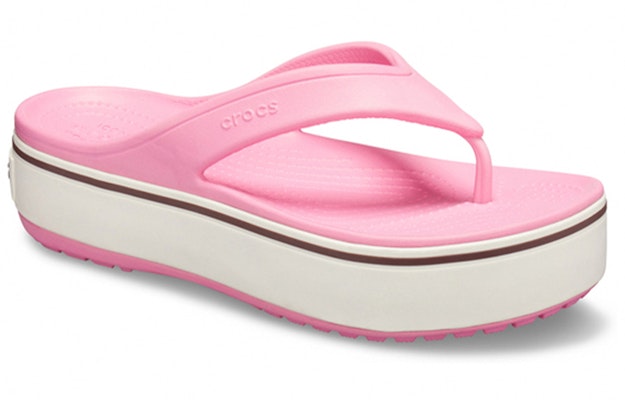Crocs 卡駱班 厚底人字拖鞋 女款 粉紅色 Lookbook Crocs 卡駱班 厚底人字拖鞋 女款 粉紅色