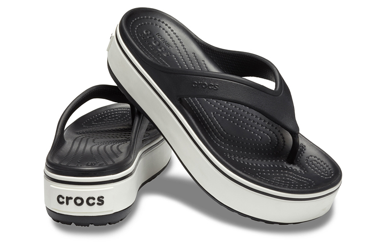 Shop (W) Crocs Platform Sport Flip 'Hitam' 205681-066
