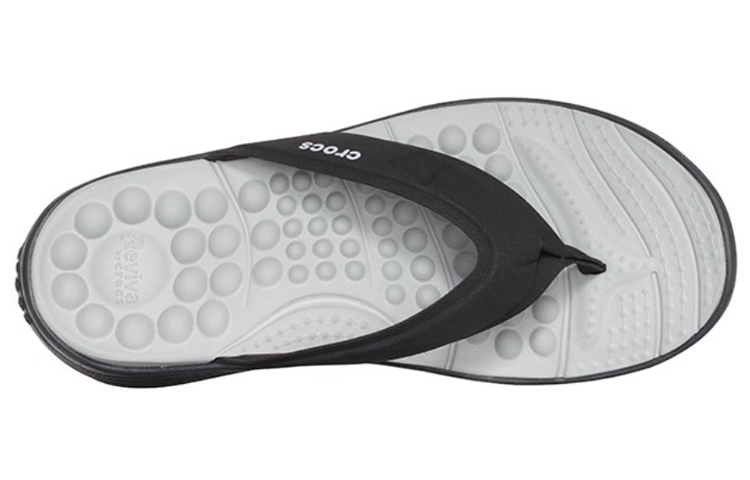 Shop (Women) Crocs Reviva Flip-Flops Black 205473-060