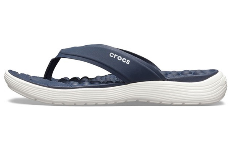 (Women) Crocs Reviva Flip-Flops Deep Blue 205473-462