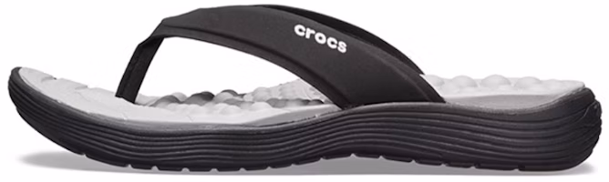(Women) Crocs Reviva Flip-Flops Black 205473-060 (Women) Crocs Reviva Flip-Flops Black 205473-060