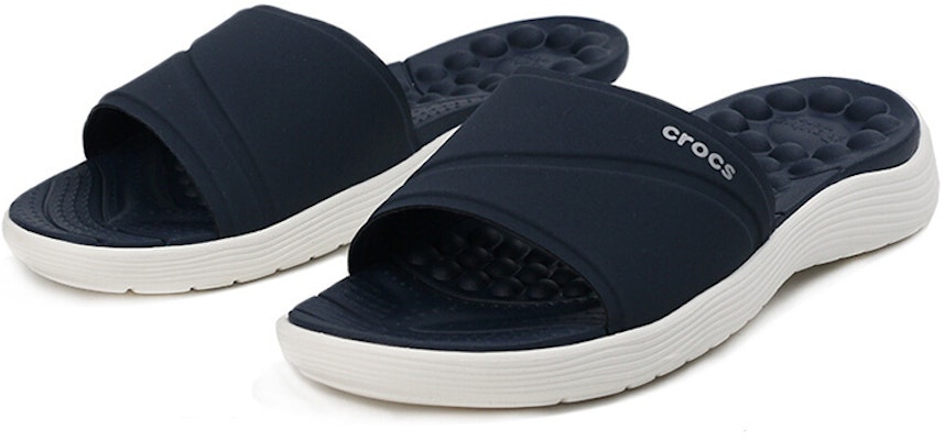 (Women) Crocs Reviva Lightweight Cozy Flat Casual Deep Blue Slippers 205474-462 Lookbook (Women) Crocs Reviva Lightweight Cozy Flat Casual Deep Blue Slippers 205474-462
