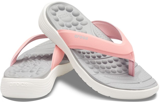 (Women) Crocs Reviva Slide 'Grey Pink' 205473-6KP Shop (Women) Crocs Reviva Slide 'Grey Pink' 205473-6KP