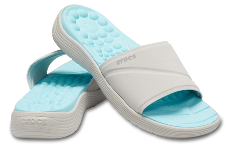 Shop (Women) Crocs Reviva Slide 'Light Blue White' 205474-117