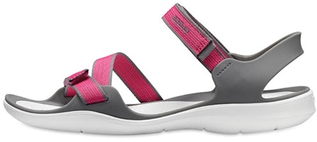 (Women) Crocs Sandal 'Grey Red Magic Tape' 204804-6OH (Women) Crocs Sandal 'Grey Red Magic Tape' 204804-6OH