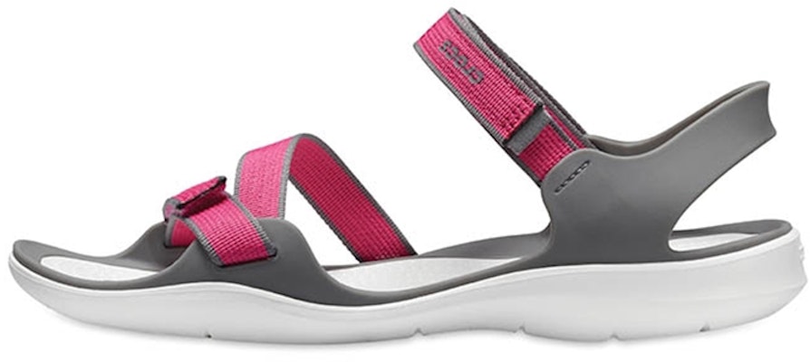 (Women) Crocs Sandal 'Grey Red Magic Tape' 204804-6OH Buy (Women) Crocs Sandal 'Grey Red Magic Tape' 204804-6OH