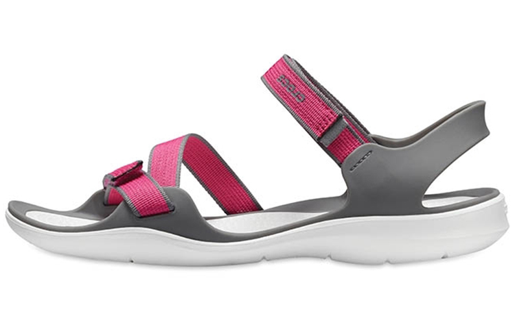 (Women) Crocs Sandal 'Grey Red Magic Tape' 204804-6OH