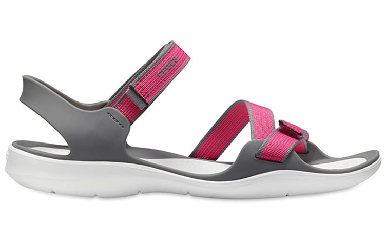 Order (Women) Crocs Sandal 'Grey Red Magic Tape' 204804-6OH