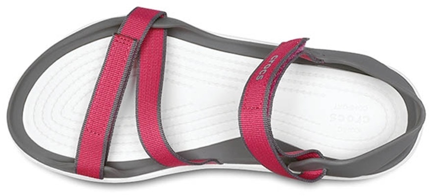 (Women) Crocs Sandal 'Grey Red Magic Tape' 204804-6OH Purchase (Women) Crocs Sandal 'Grey Red Magic Tape' 204804-6OH