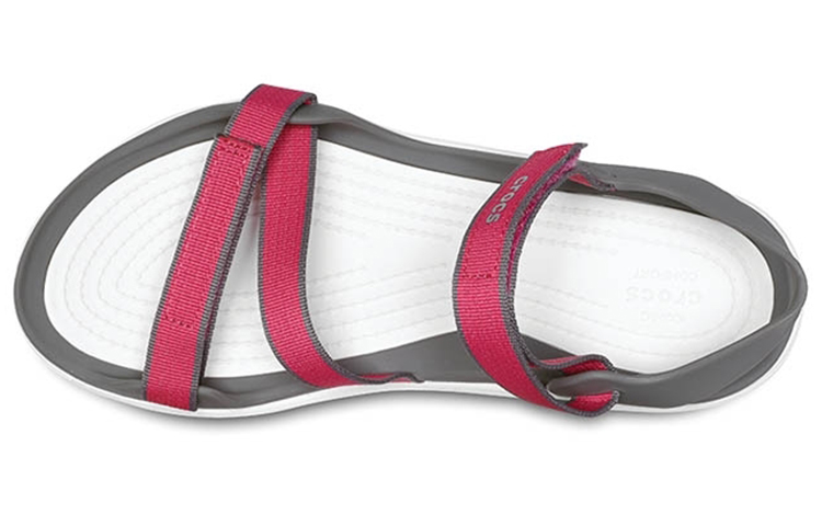 Purchase (Women) Crocs Sandal 'Grey Red Magic Tape' 204804-6OH