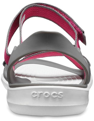 (Women) Crocs Sandal 'Grey Red Magic Tape' 204804-6OH Details for (Women) Crocs Sandal 'Grey Red Magic Tape' 204804-6OH