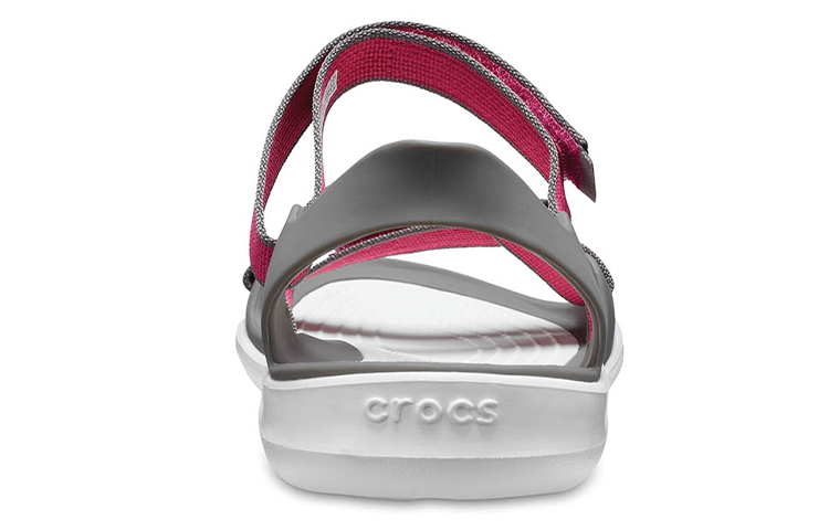 Details for (Women) Crocs Sandal 'Grey Red Magic Tape' 204804-6OH