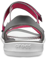 Details for Crocs 魔術貼激浪織帶涼鞋 女款 灰紅