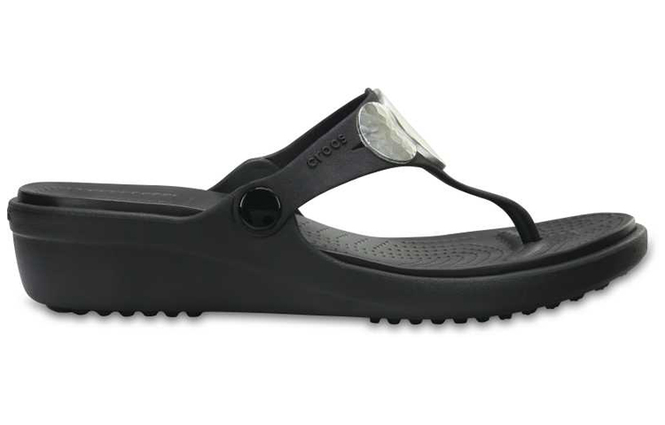 (W) Crocs Sanrah Embellished Wedge Flip 'Black CMFT' 圖 2