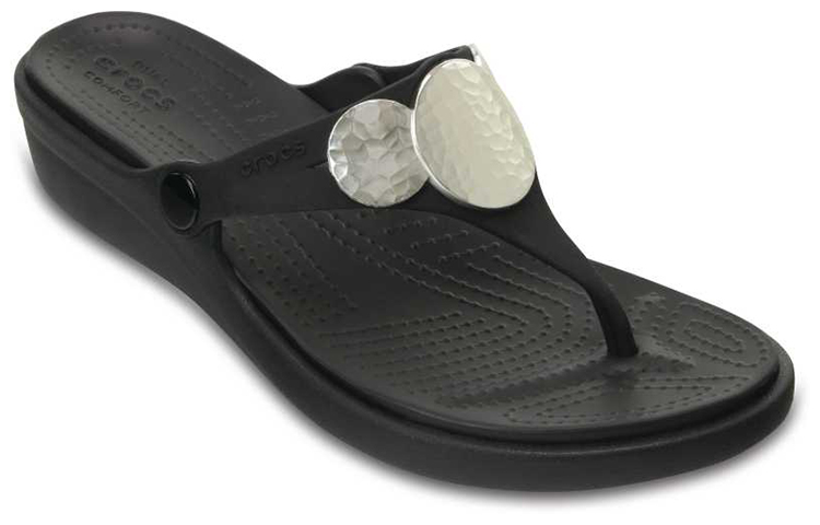 (W) Crocs Sanrah Embellished Wedge Flip 'Black CMFT' 圖 3