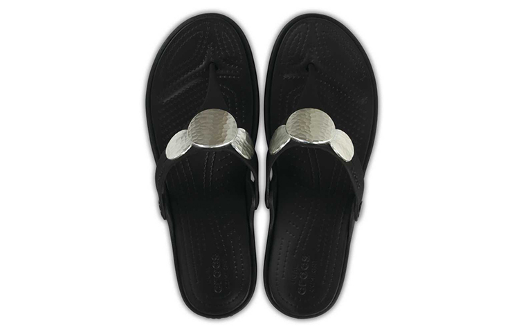 (W) Crocs Sanrah Embellished Wedge Flip 'Black CMFT' 圖 5