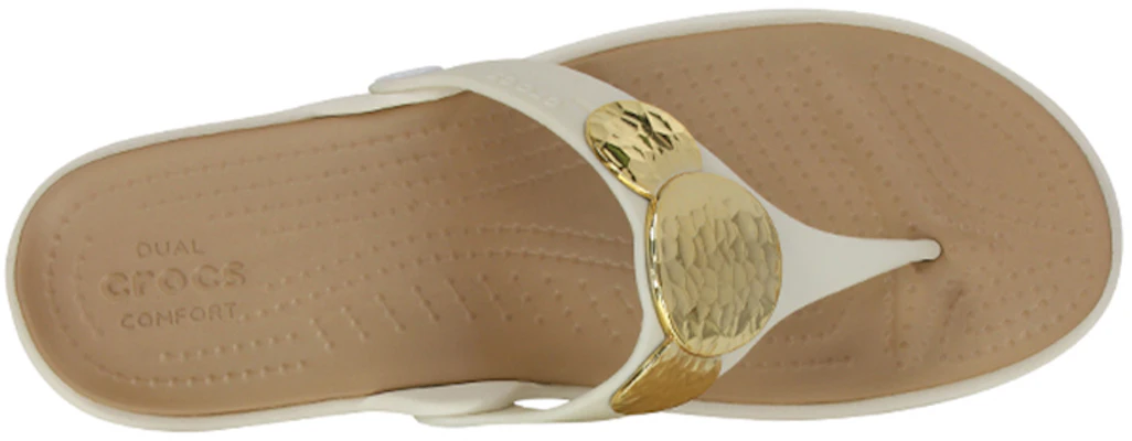 (W) Crocs Sanrah Sandali Zeppa Gioiello ''Bianco Oro Marrone'' 204009-13S Purchase (W) Crocs Sanrah Sandali Zeppa Gioiello ''Bianco Oro Marrone'' 204009-13S