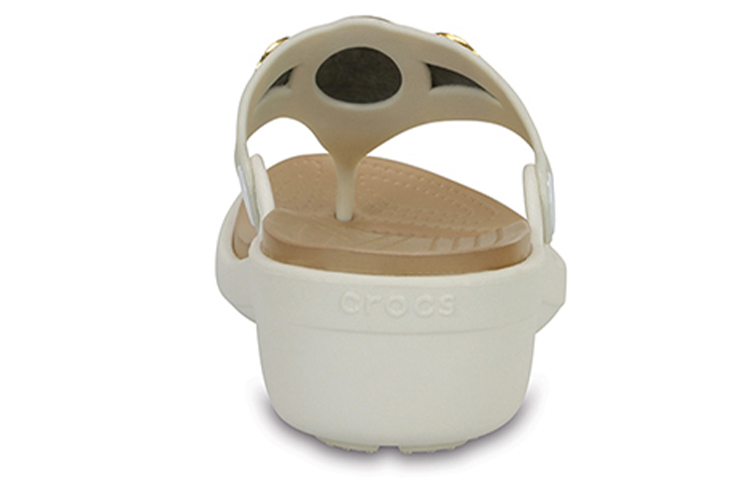 Details for (W) Crocs Sanrah Sandali Zeppa Gioiello ''Bianco Oro Marrone'' 204009-13S