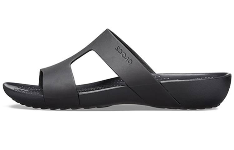 (Women) Crocs Serena 'Black Comfort Beach Slide' 205675-060