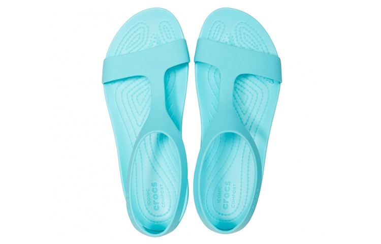 Shop (Women) Crocs Serena 'Blue Casual Open-Toe Flat Sandals' 205469-40M