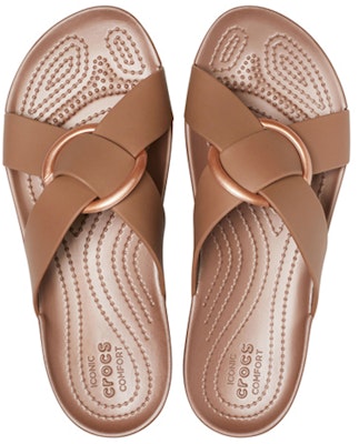 (Women) Crocs Serena 'Floral Staple Easygoing Slide - Brown Yellow' 206099-854 Purchase (Women) Crocs Serena 'Floral Staple Easygoing Slide - Brown Yellow' 206099-854