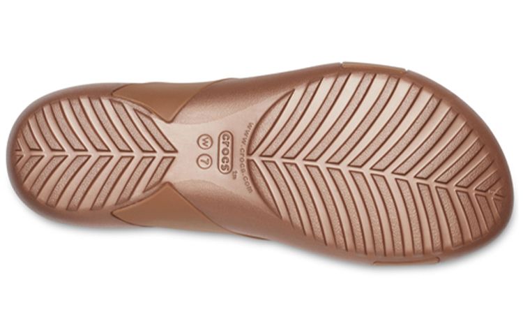 Sizing (W) Crocs Serena '花卉简约拖鞋 - 棕黄色' 206099-854