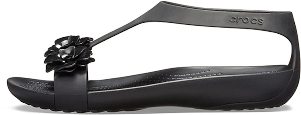 (Women) Crocs Serena Sandal 'Geometric Metallic Floral Cut-Out Black' 205601-060 Buy (Women) Crocs Serena Sandal 'Geometric Metallic Floral Cut-Out Black' 205601-060