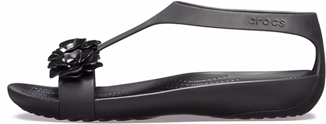 (Women) Crocs Serena Sandal 'Geometric Metallic Floral Cut-Out Black' 205601-060 Buy (Women) Crocs Serena Sandal 'Geometric Metallic Floral Cut-Out Black' 205601-060