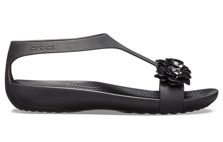 Order (Women) Crocs Serena Sandal 'Geometric Metallic Floral Cut-Out Black' 205601-060