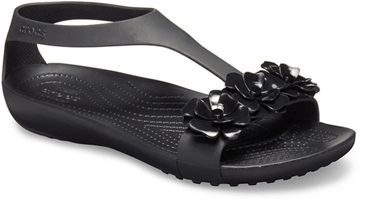 (Women) Crocs Serena Sandal 'Geometric Metallic Floral Cut-Out Black' 205601-060 Lookbook (Women) Crocs Serena Sandal 'Geometric Metallic Floral Cut-Out Black' 205601-060